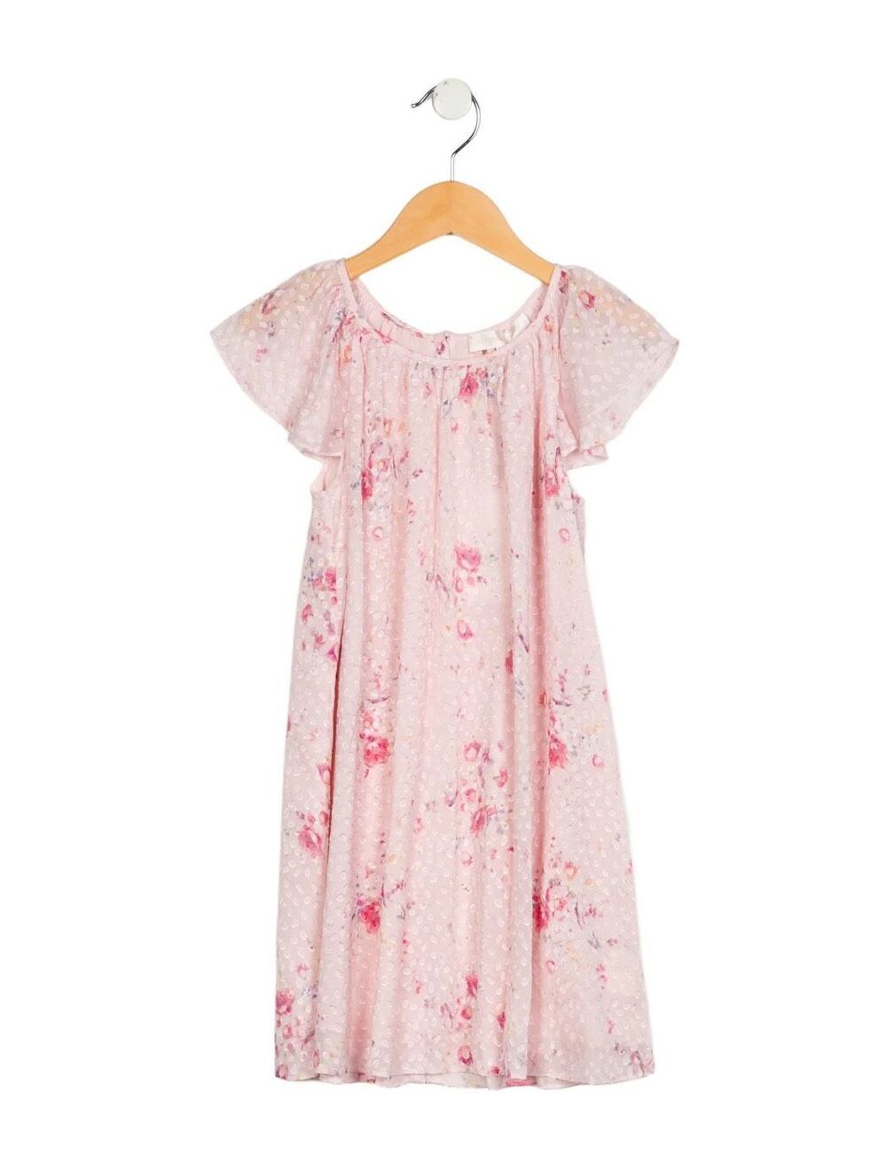 LoveShackFancy Girls Pink Floral Silk Blend Dress size 12Y